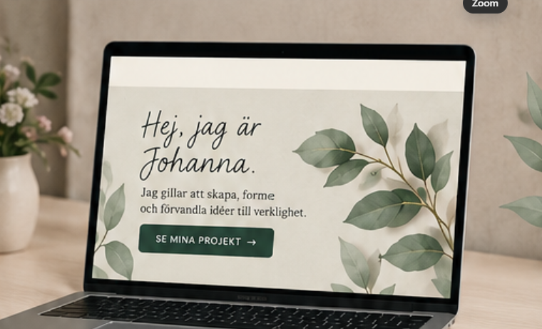 Min portfolio visad på en laptop